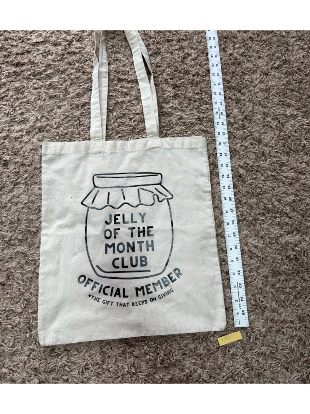 Jelly of the Month Club Canvas Tote Bag - Natural with Black Print